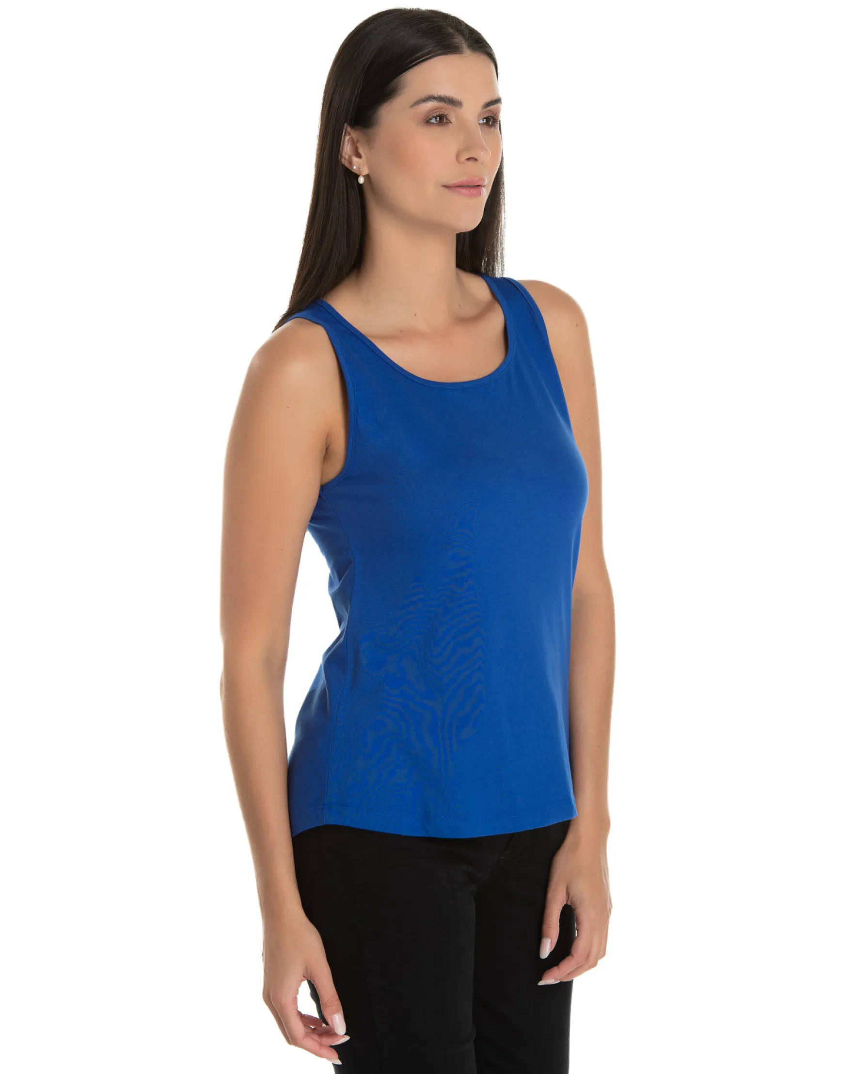 KIT 5 Regatas Femininas de Algodão Premium Azul Royal