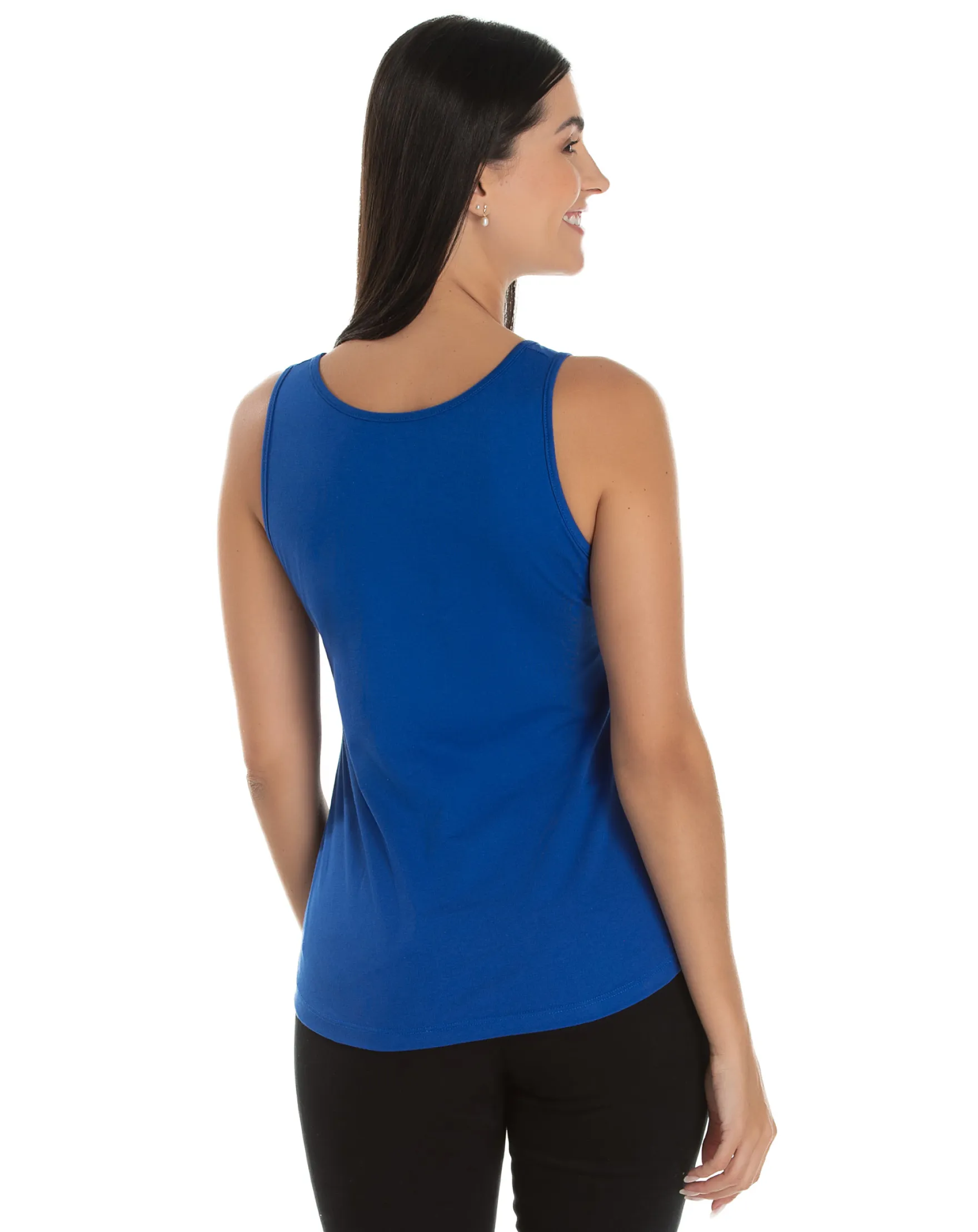 KIT 5 Regatas Femininas de Algodão Premium Azul Royal