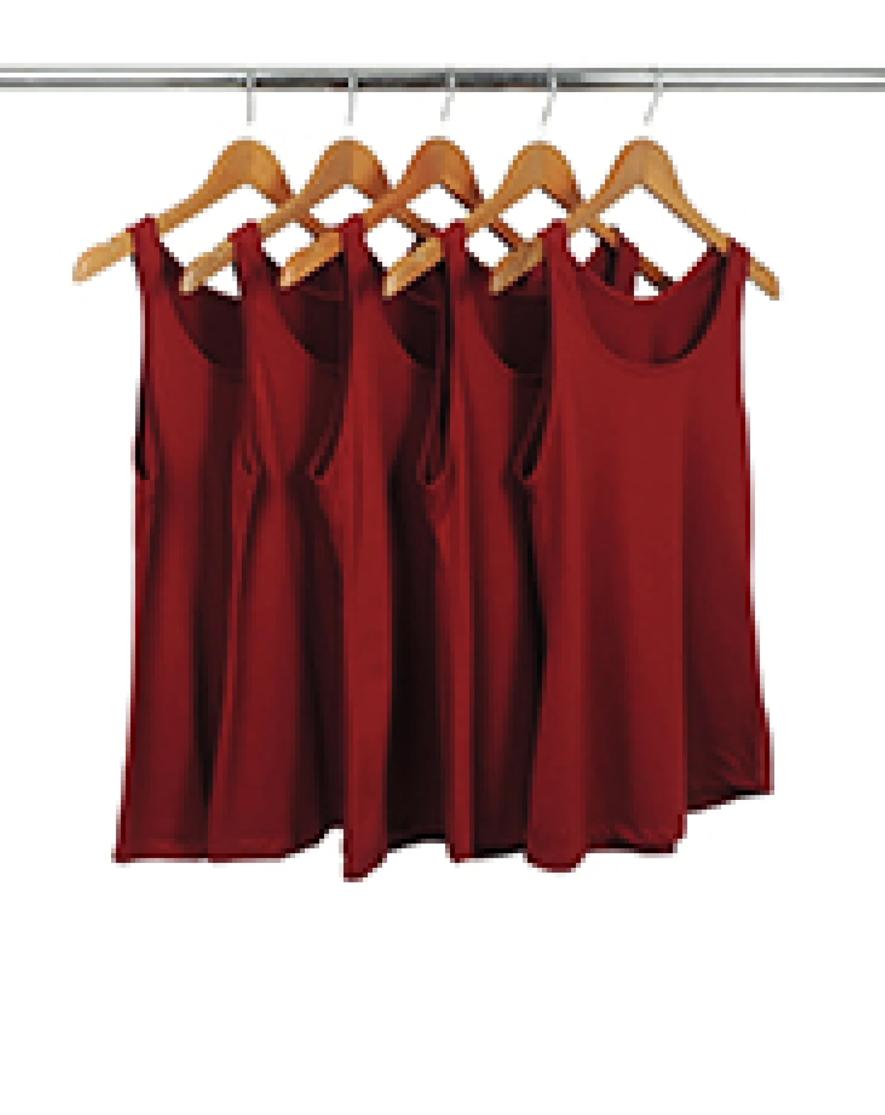 KIT 5 Regatas Femininas de Algodão Premium Bordô