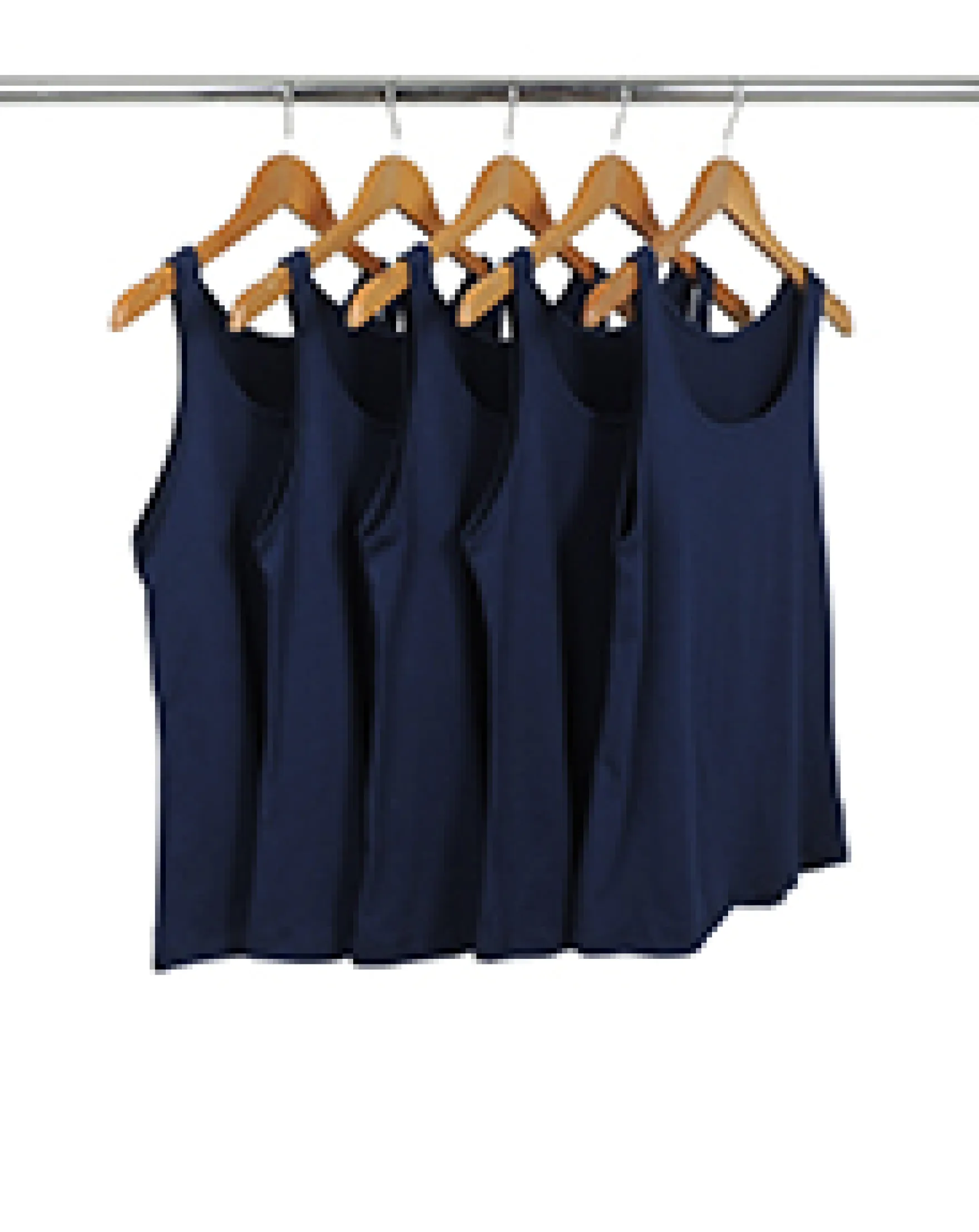 KIT 5 Regatas Femininas de Algodão Premium Azul Marinho