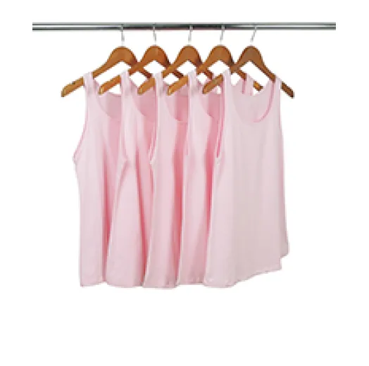 KIT 5 Regatas Femininas de Algodão Premium Rosa Claro