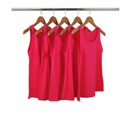 KIT 5 Regatas Femininas de Algodão Premium Rosa Pink