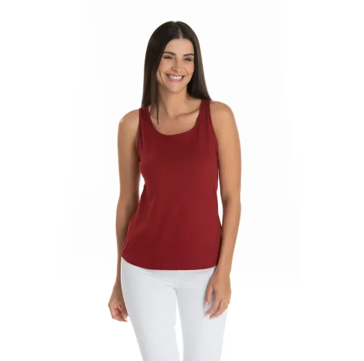 Regata Feminina de Algodão Premium Bordô
