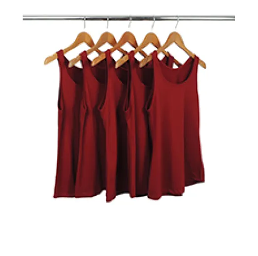 KIT 5 Regatas Femininas de Algodão Premium Bordô