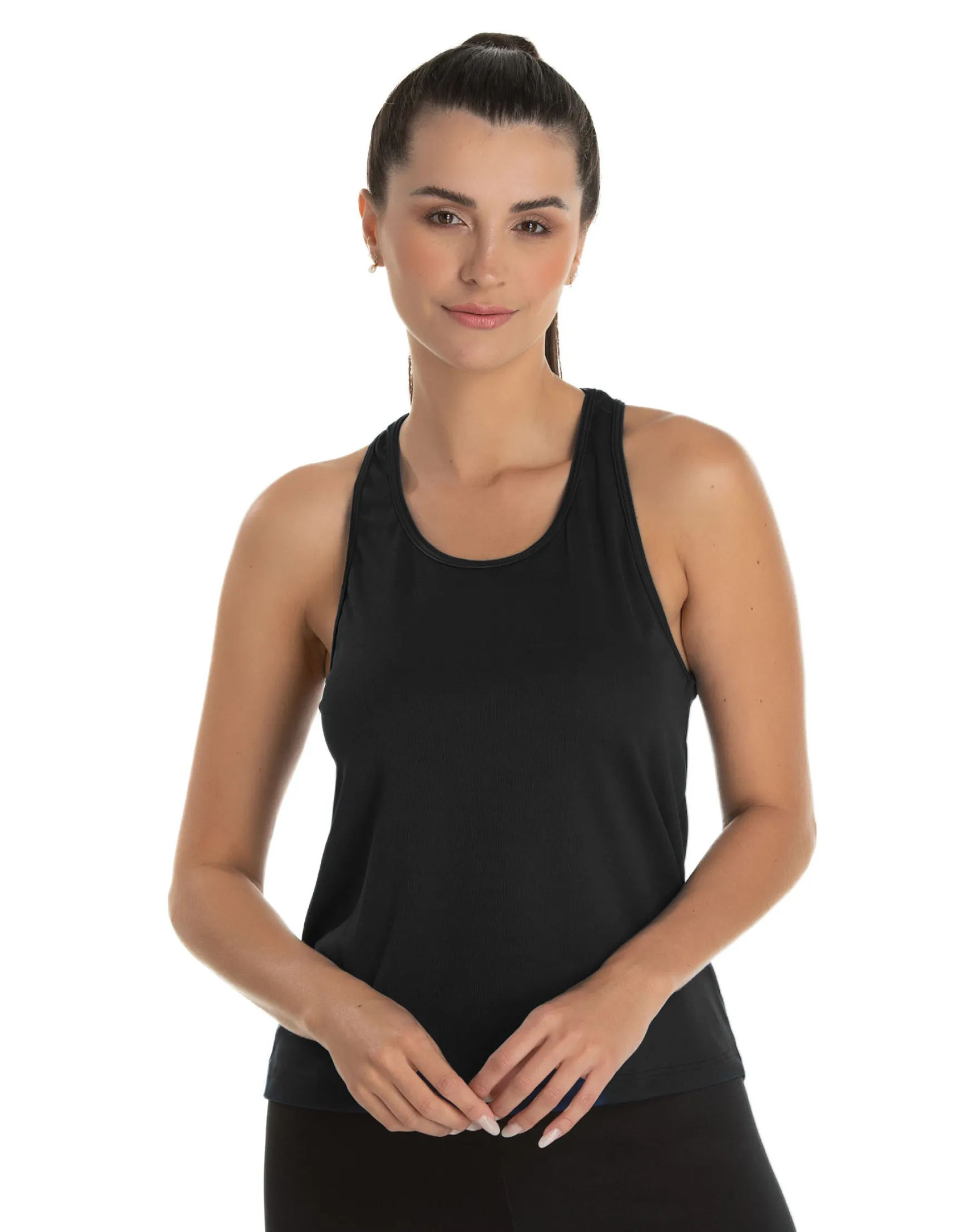 Kit 5 Regatas Feminina Dry Fit Pretas Proteção UV 30+
