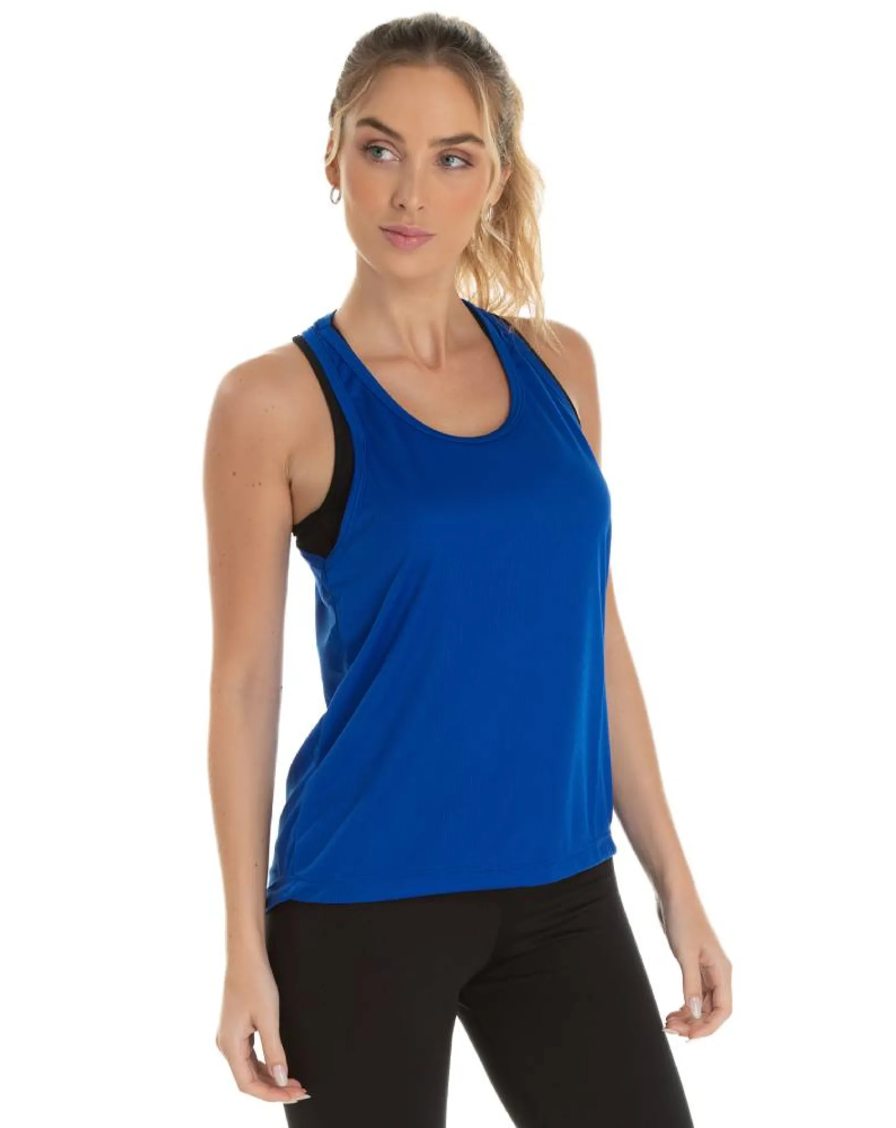 Kit 5 Regatas Feminina Dry Fit Azul Royal Proteção UV 30+