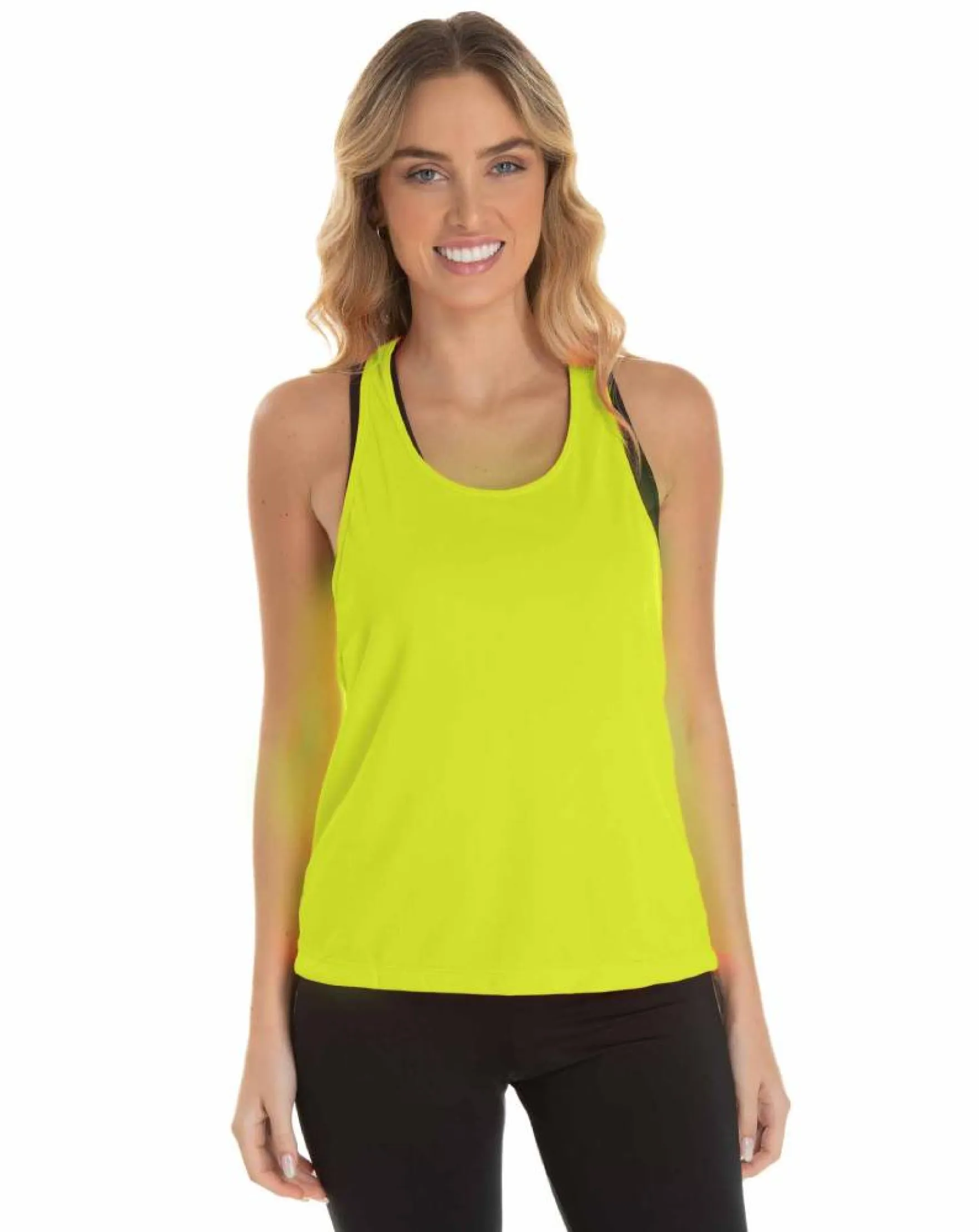 Kit 5 Regatas Feminina Dry Fit Verde Lima Proteção UV 30+