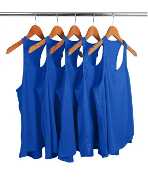 KIT 5 Regatas Femininas de Algodão Premium Azul Royal