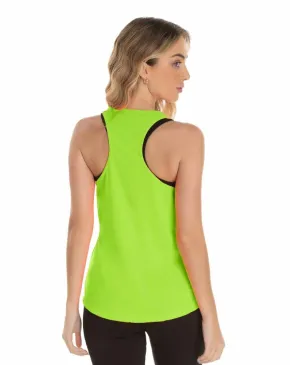 Regata Feminina Dry Fit Verde Fluorescente Proteção UV 30+