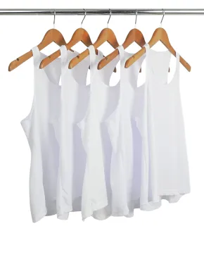 Kit 5 Regatas Feminina Dry Fit Branca Proteção UV 30+