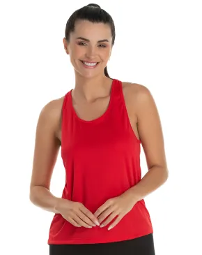 Regata Feminina Dry Fit Vermelha Proteção UV 30+