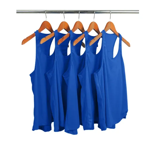 KIT 5 Regatas Femininas de Algodão Premium Azul Royal