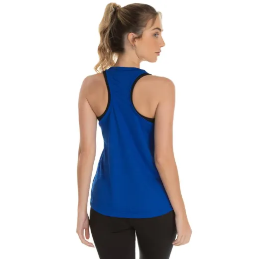 Regata Feminina Dry Fit Azul Royal Proteção UV 30+