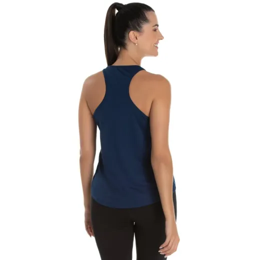 Regata Feminina Dry Fit Azul Marinho Proteção UV 30+