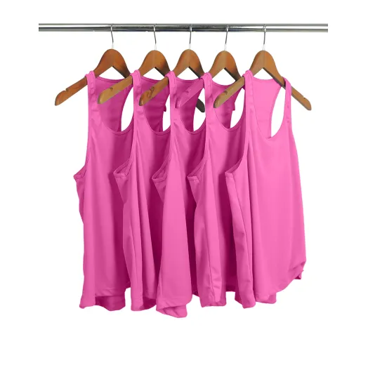 Kit 5 Regatas Feminina Dry Fit Rosa Pink Proteção UV 30+