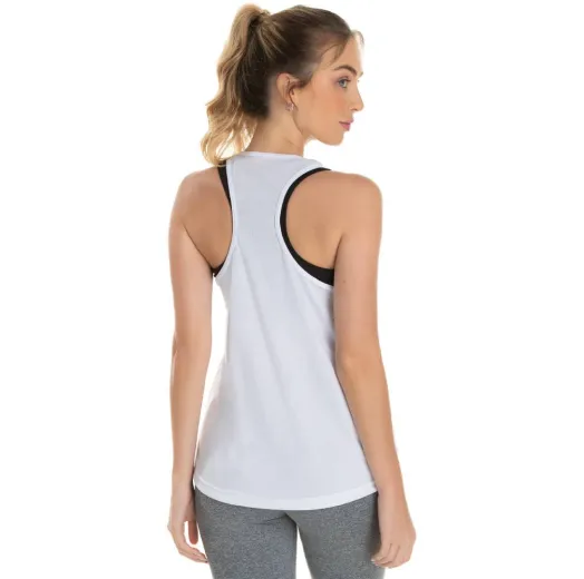 Regata Feminina Dry Fit Branca Proteção UV 30+