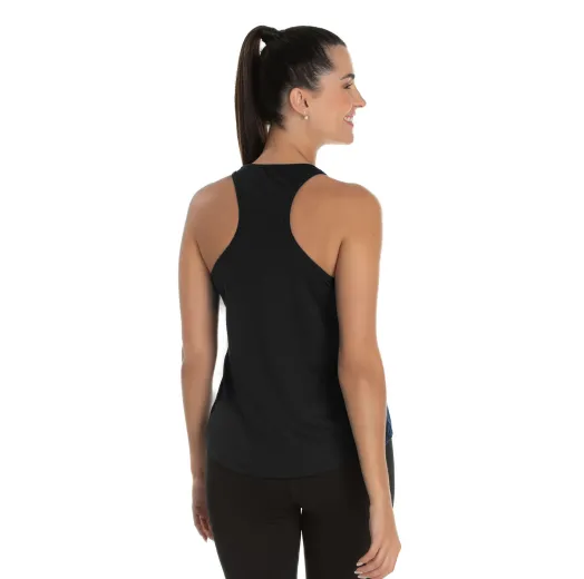 Regata Feminina Dry Fit Preta Proteção UV 30+