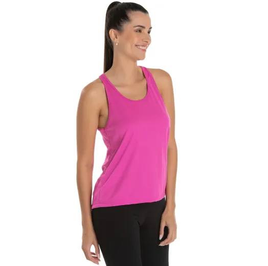 Regata Feminina Dry Fit Rosa Pink Proteção UV 30+