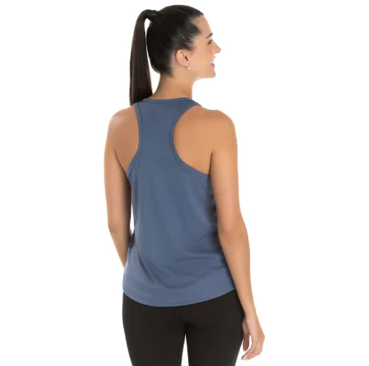 Regata Feminina Dry Fit Cinza Titanium Proteção UV 30+