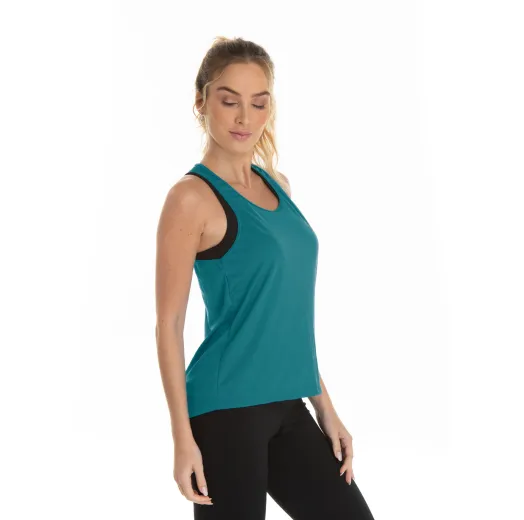 Regata Feminina Dry Fit Verde Imperial Proteção UV 30+