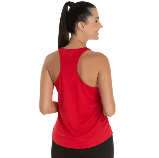 Regata Feminina Dry Fit Vermelha Proteção UV 30+