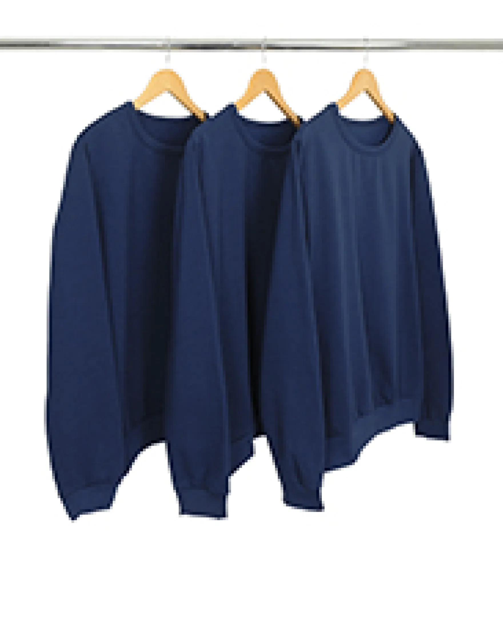 Kit 3 Blusões de Moletom Feminino Azul Marinho