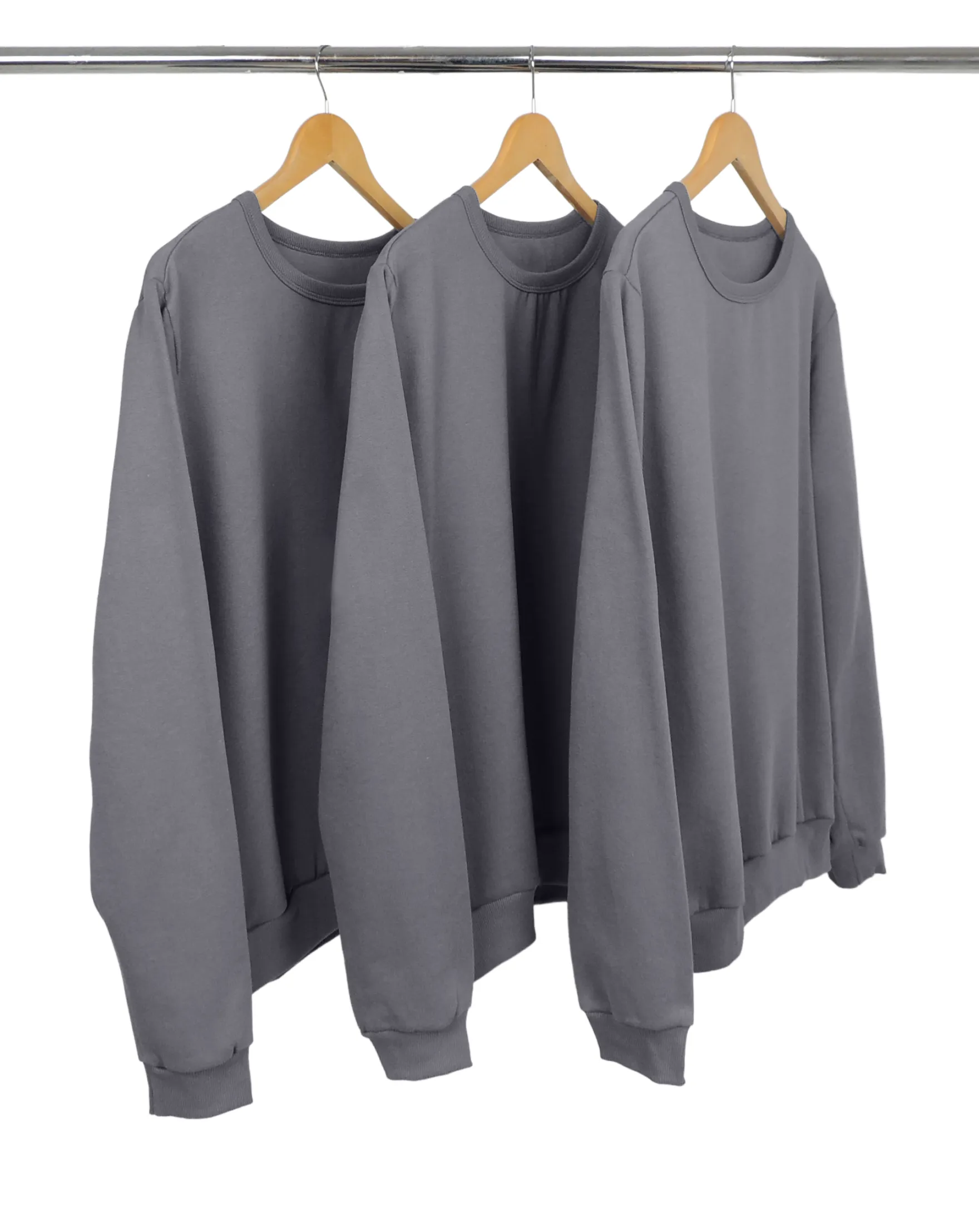 Kit 3 Blusões de Moletom Feminino Cinza Chumbo