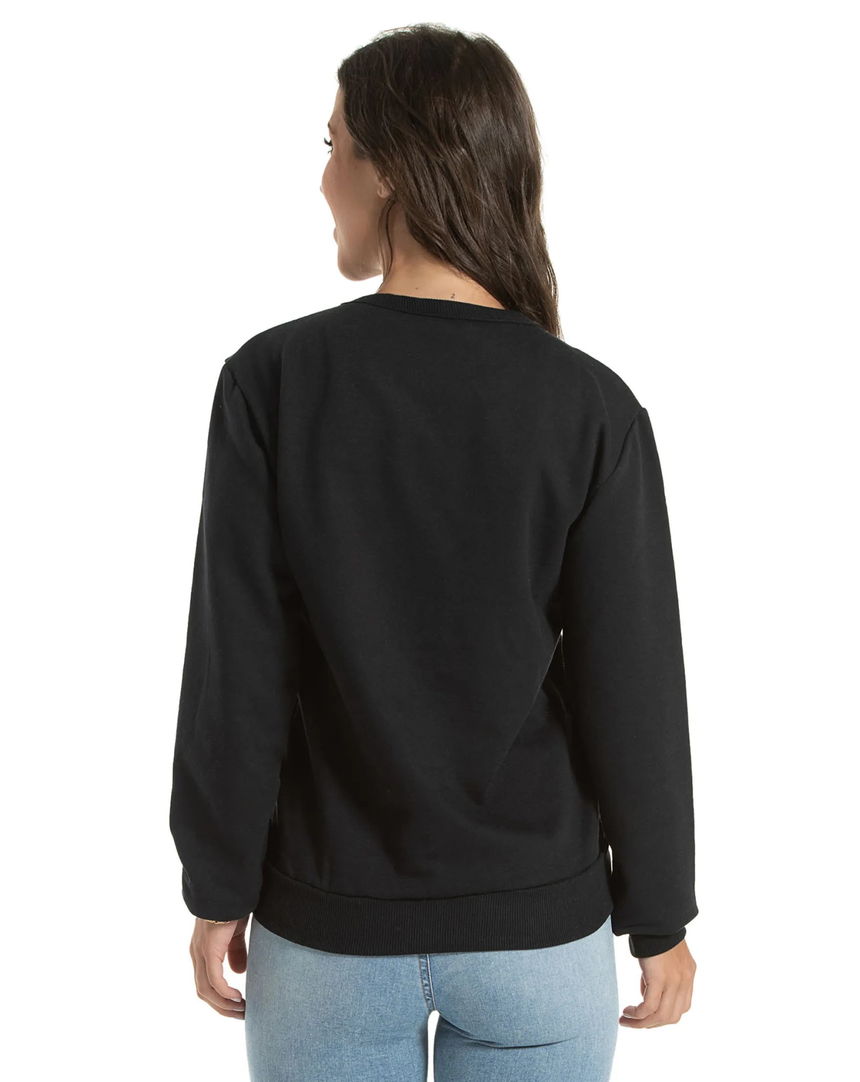 Blusão de moletom feminino preto