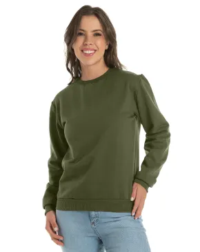 Blusão de moletom feminino verde militar 