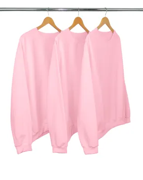 Kit 3 Blusões de Moletom Feminino Rosa Claro