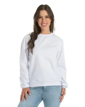 Blusão de Moletom Feminino Branco