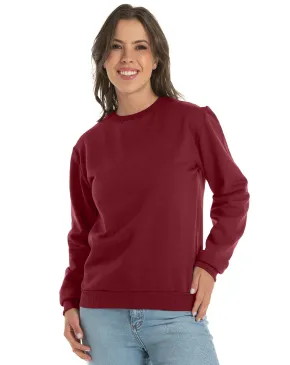 Blusão de moletom feminino bordô