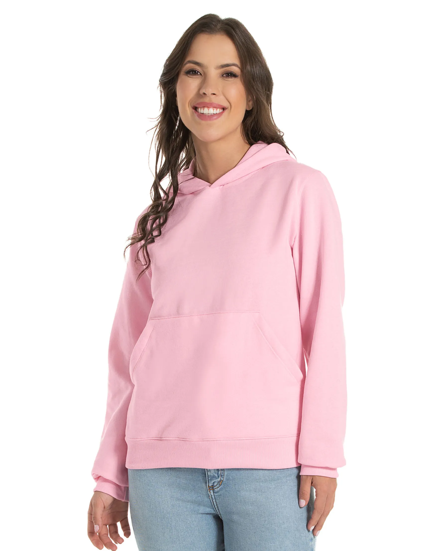 Kit 3 Moletons Canguru com Capuz Feminino Rosa Claro