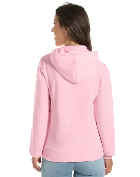 Moletom Canguru com Capuz Feminino Rosa Claro