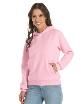 Moletom Canguru com Capuz Feminino Rosa Claro