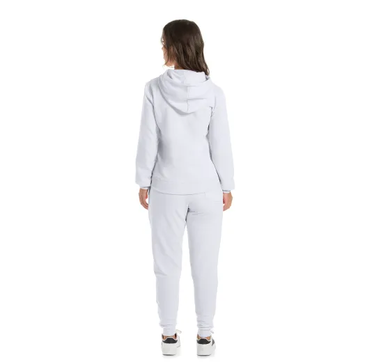 Conjunto Moletom Feminino com Capuz Branco 04