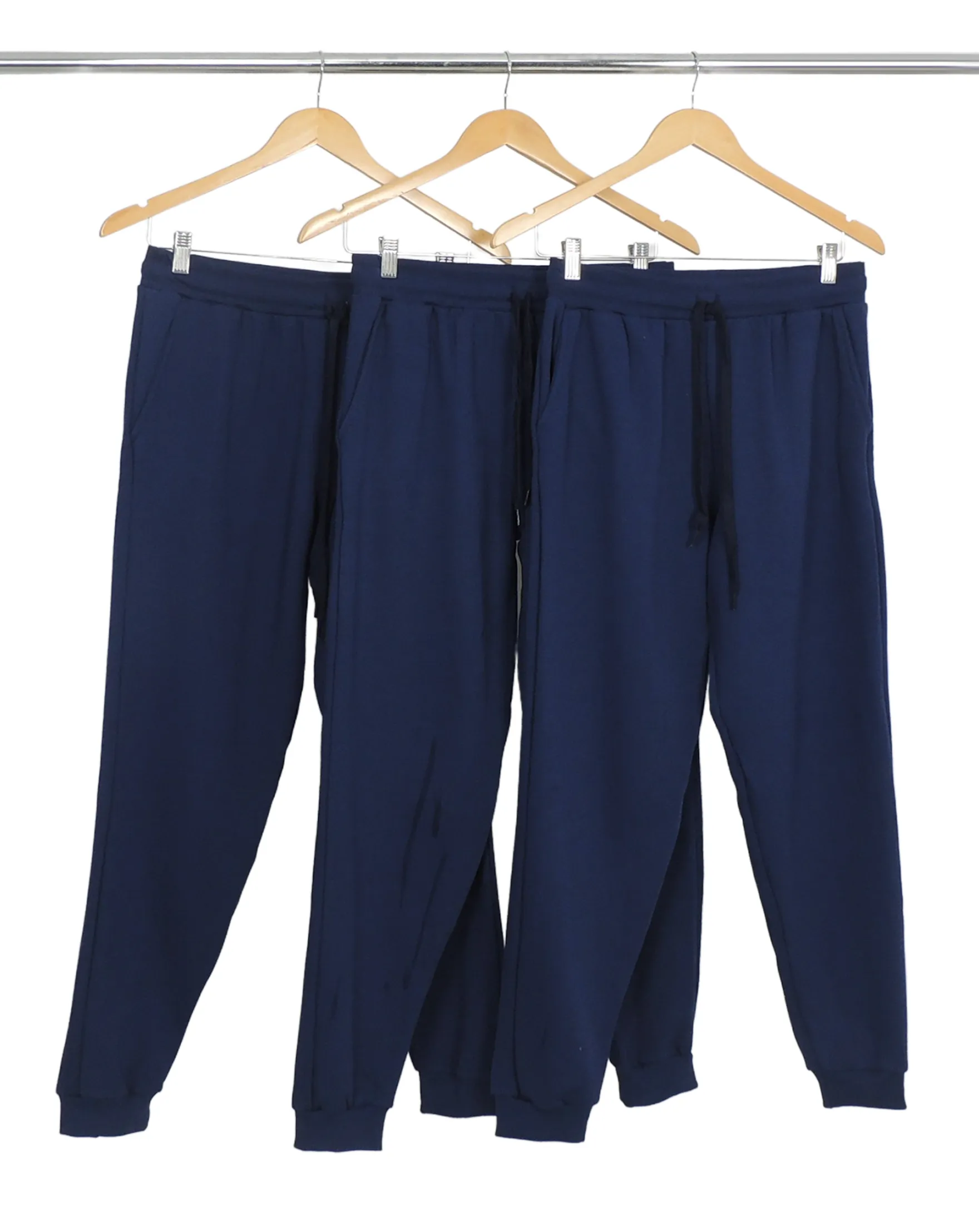Kit 3 Calças Masculinas de Moletom Azul Marinho
