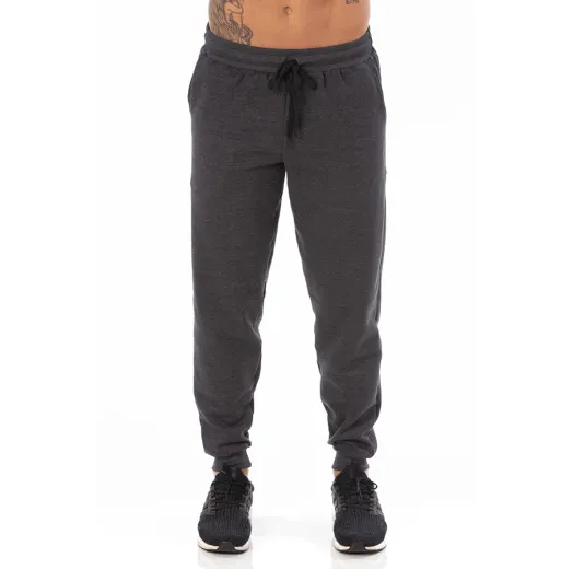 Calça Masculina de Moletom Preto Mescla