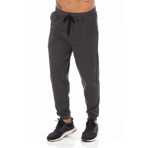 Calça Masculina de Moletom Preto Mescla