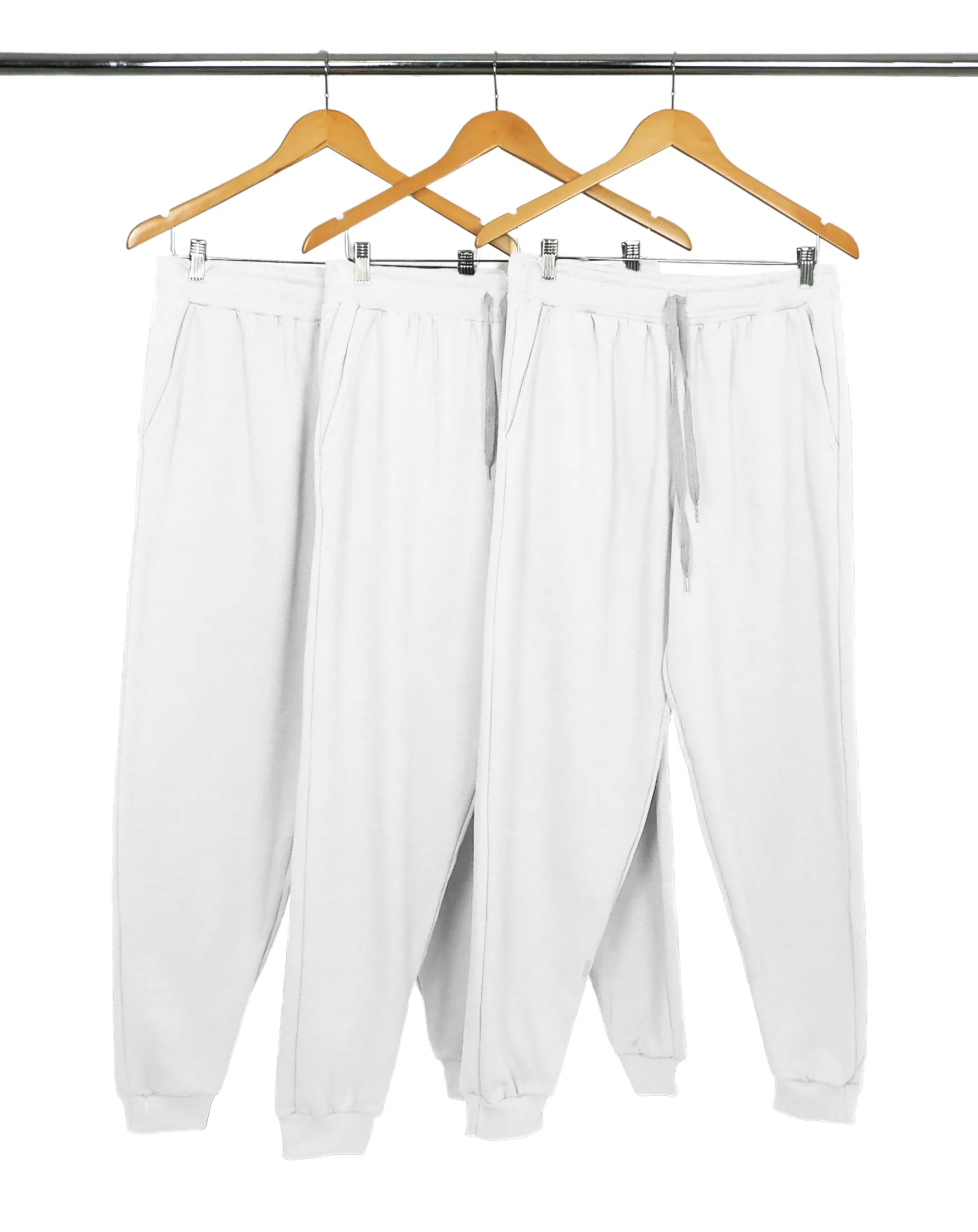 Kit 3 Calças Masculinas de Moletom Branco