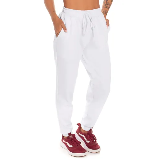 Calça Feminina de Moletom Branca