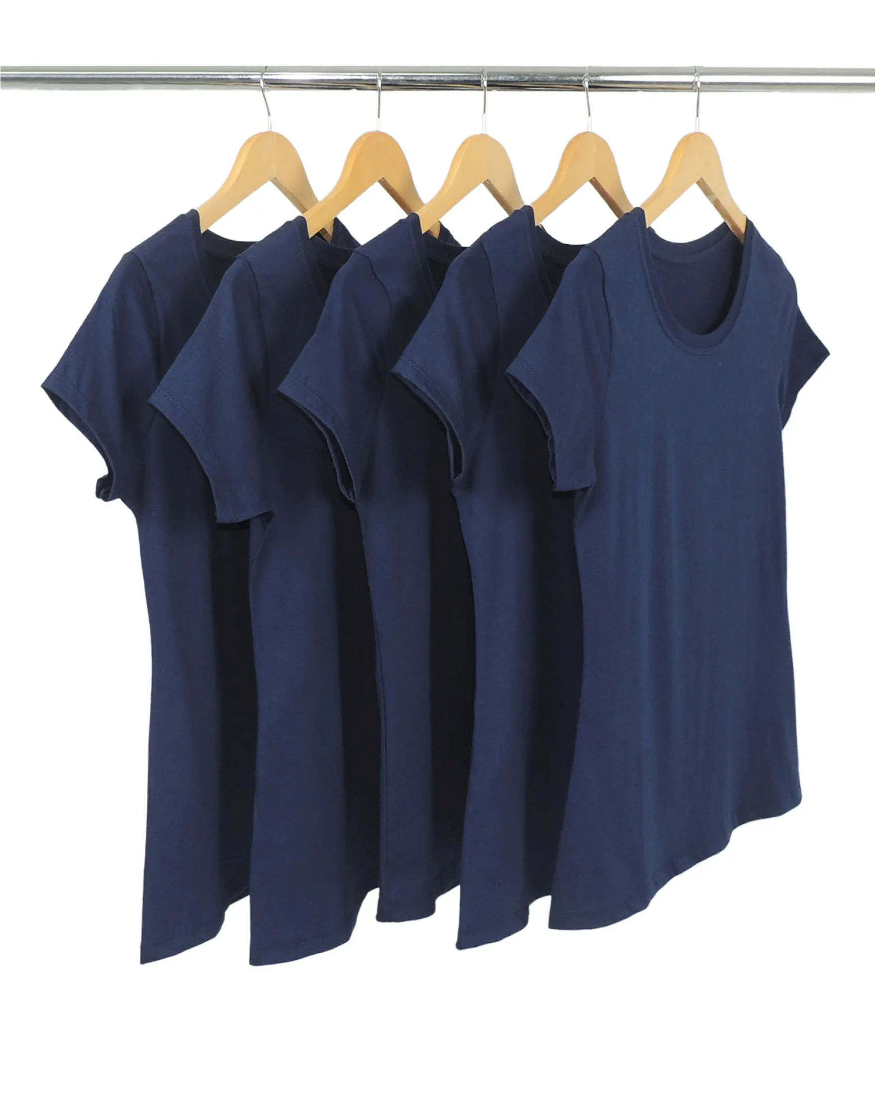 Kit 5 Baby Look PV / Malha Fria Azul Marinho