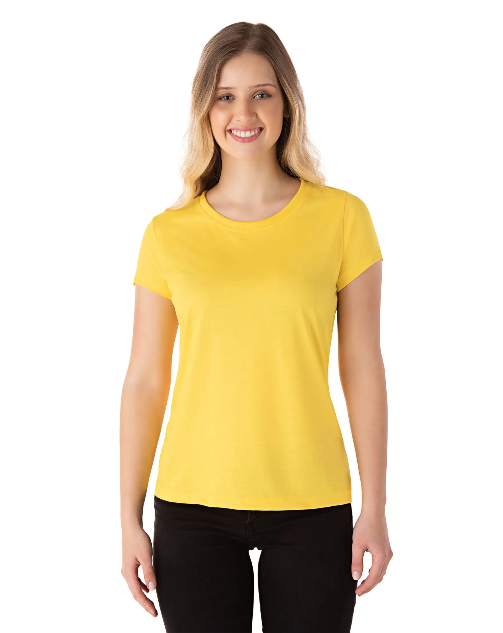 Baby Look PV / Malha Fria Amarelo Canário