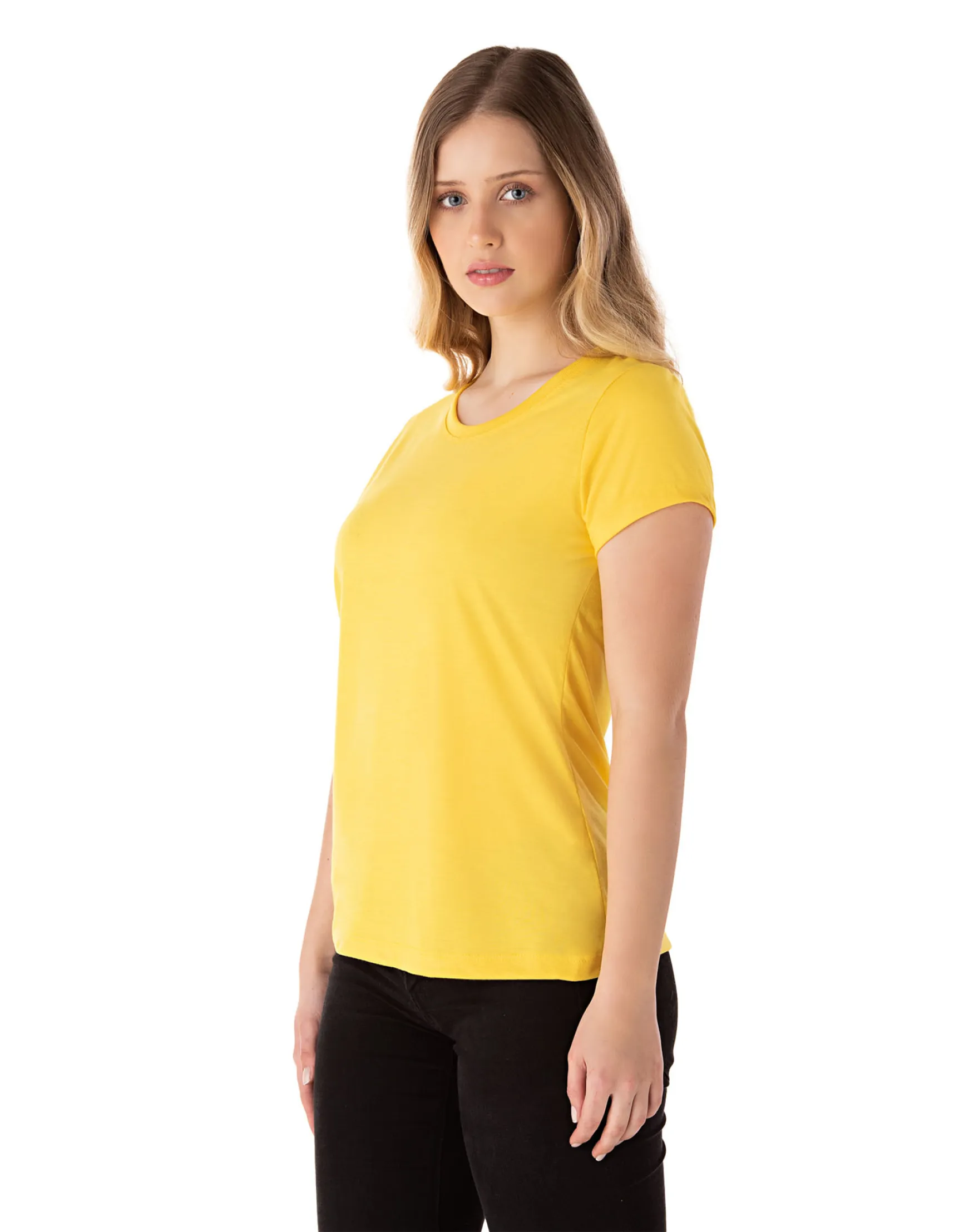 Baby Look PV / Malha Fria Amarelo Canário