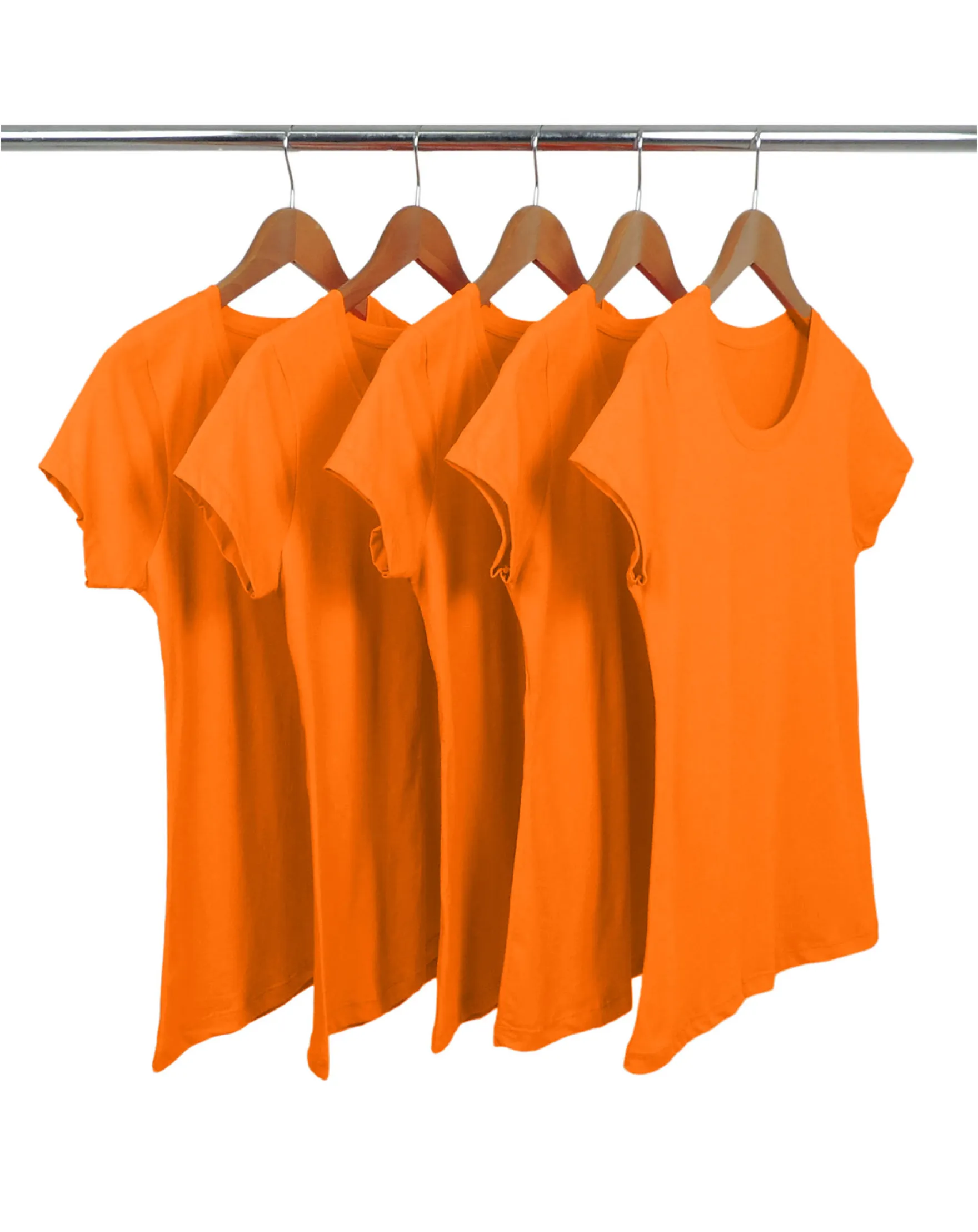 Kit 5 Baby Look PV / Malha Fria Laranja