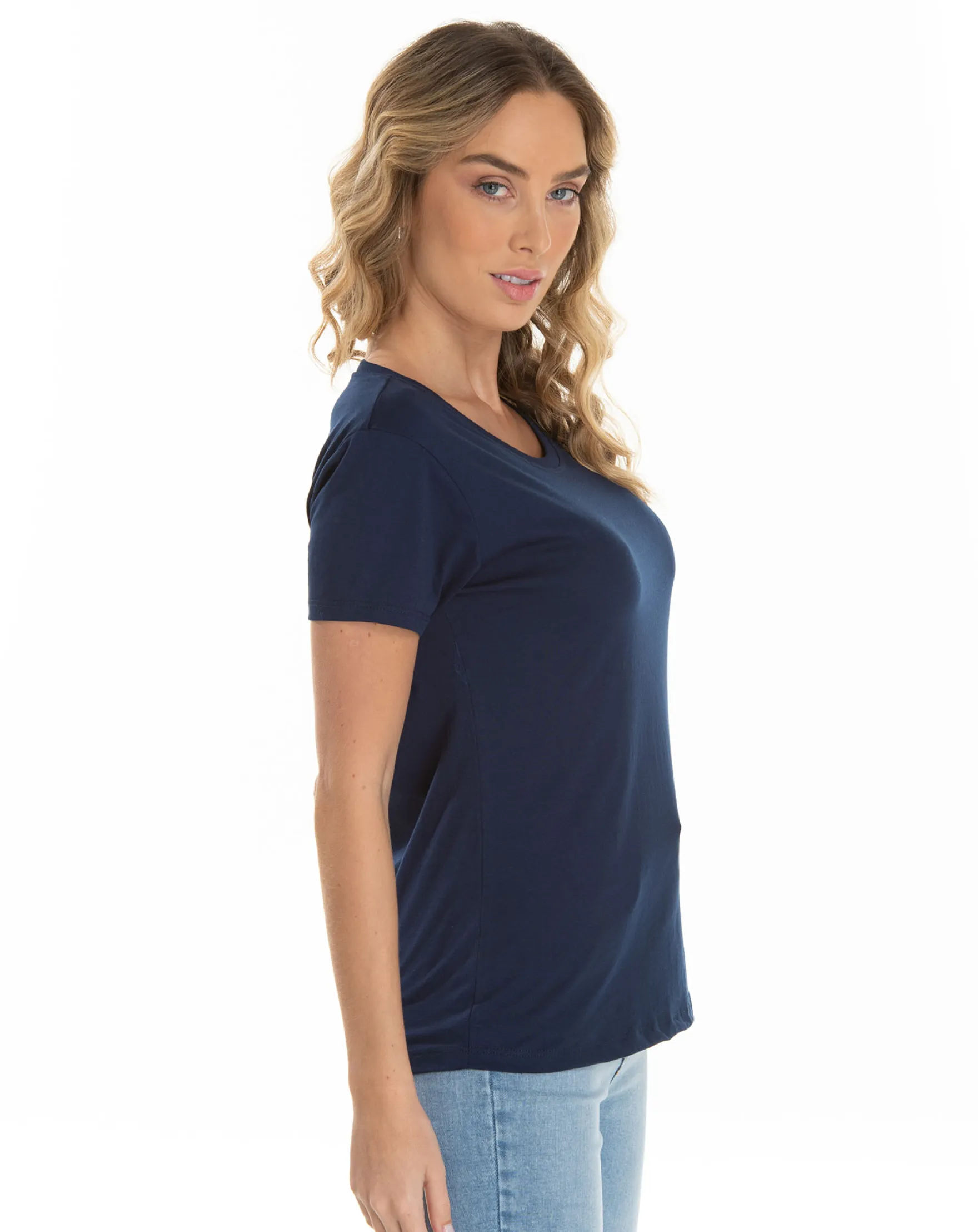 Baby Look PV / Malha Fria Azul Marinho