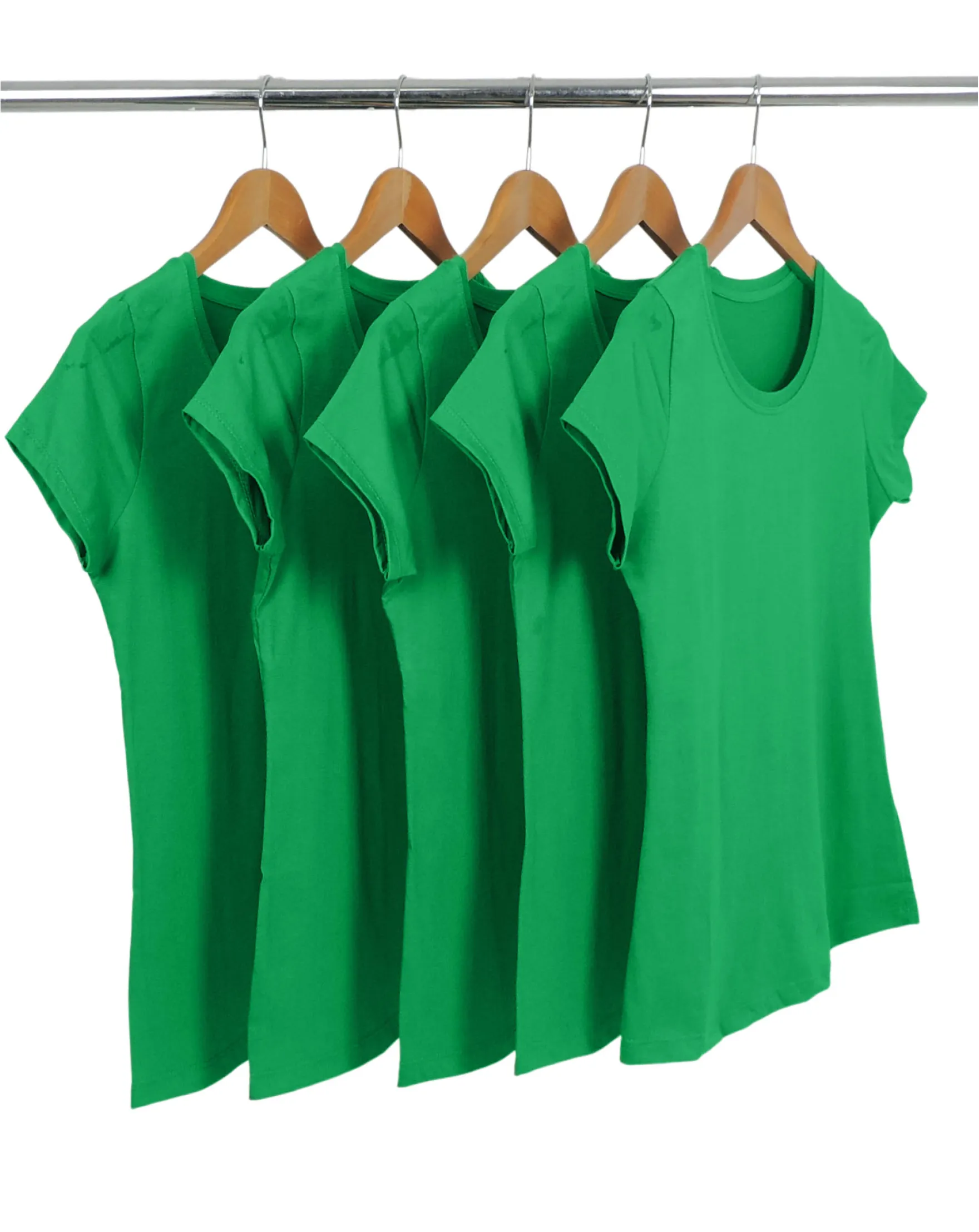 Kit 5 Baby Look PV / Malha Fria Verde Bandeira