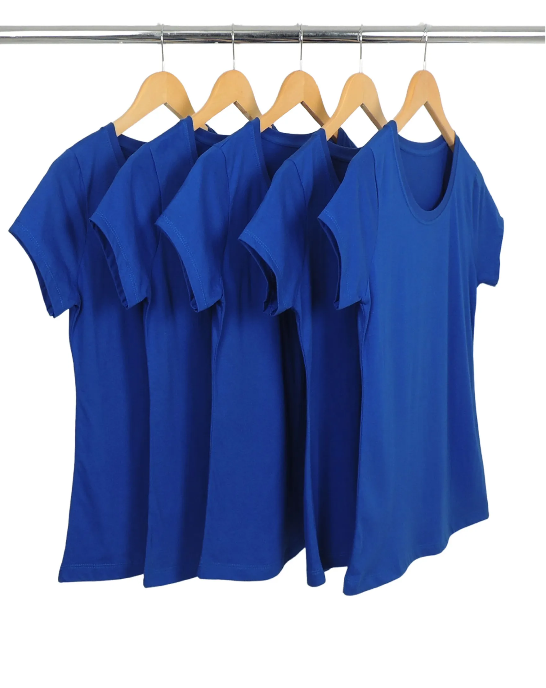 Kit 5 Baby Look PV / Malha Fria Azul Royal