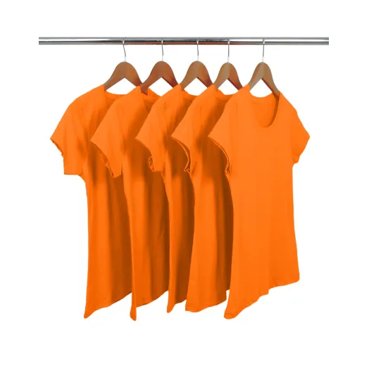 Kit 5 Baby Look PV / Malha Fria Laranja