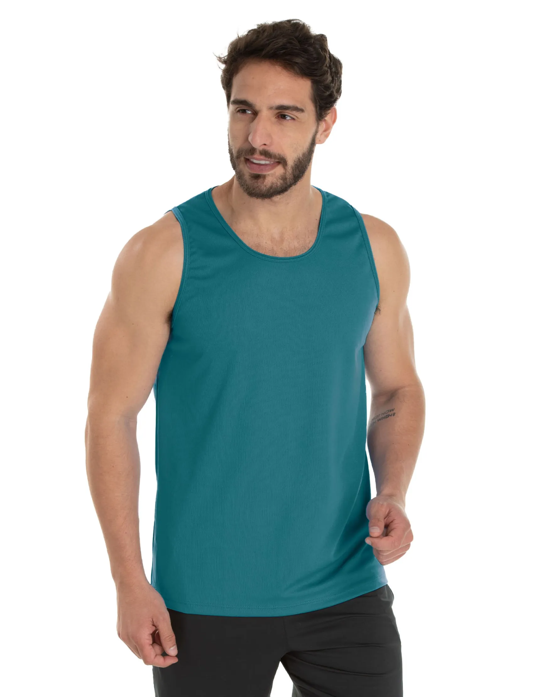 KIT 5 Regatas Dry Fit Verde Imperial Proteção UV 30+